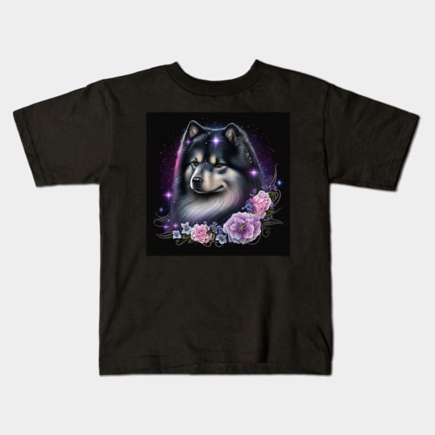 Mysterious Finnish Lapphund Kids T-Shirt by Enchanted Reverie